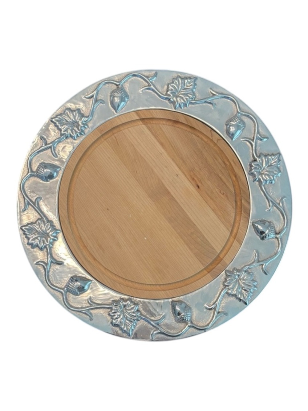 Mariposa Brillante vintage circular platter maple leaf acorn with cheese board